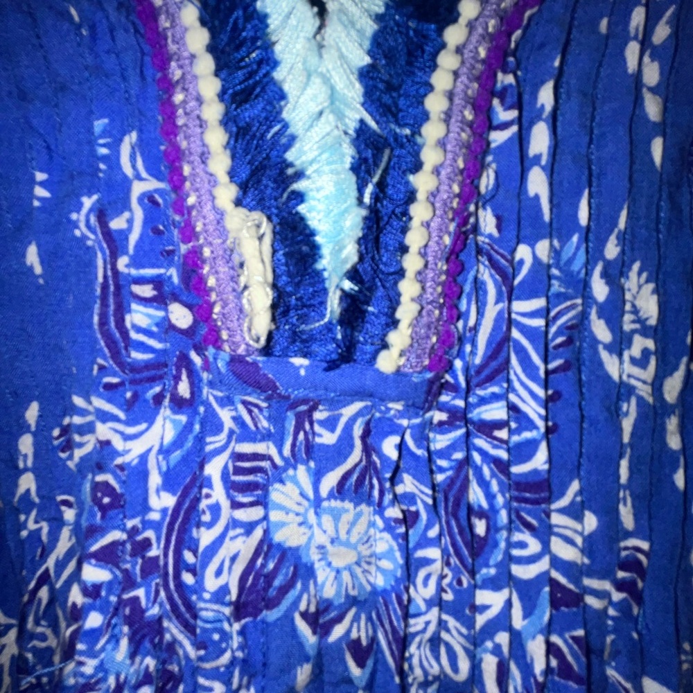 Poupette St. Barth Blue and White Floral Dress - Picture 5 of 7
